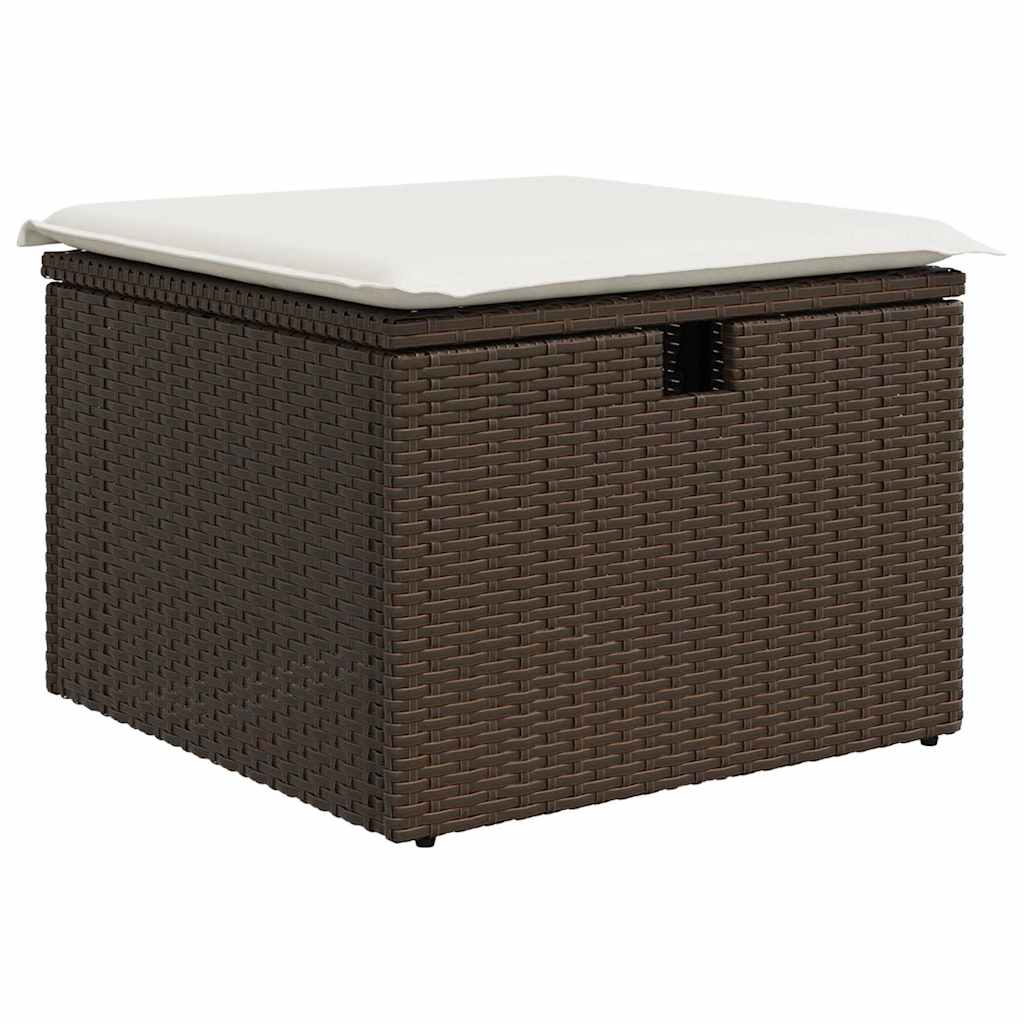 Garten-Sofa-Set 6 pcs Braun und Creme 231 x 117 x 85 cm